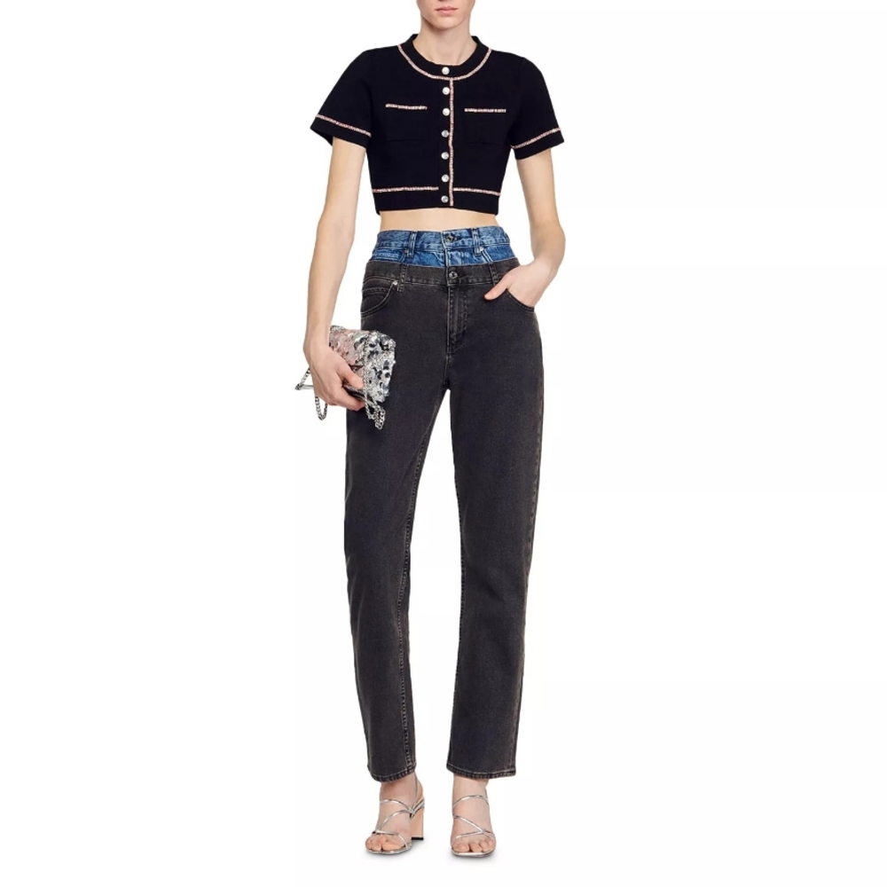 Sandro Elsa Cropped Cardigan - Picture 6 of 9